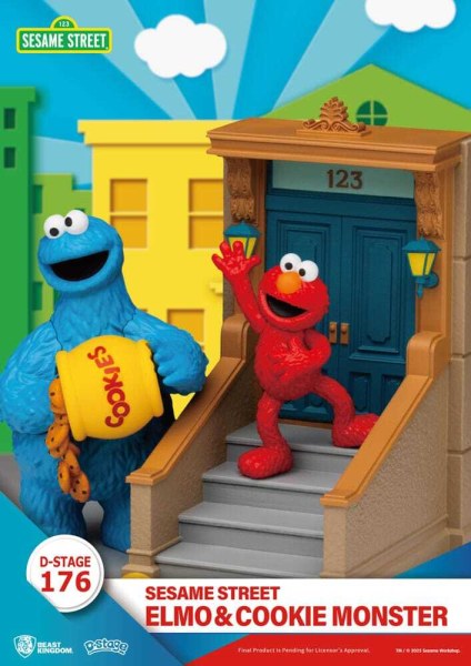 Sesame Street D-Stage Elmo & Cookie Monster PVC statuette 11 cm
