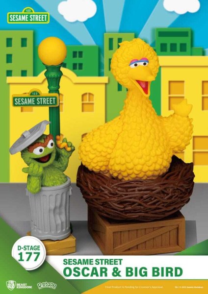 Sesame Street D-Stage PVC statuette Oscar & Big Bird 12 cm
