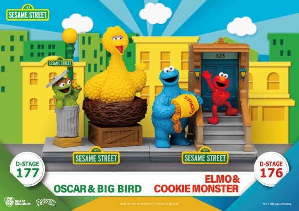 Sesame Street D-Stage PVC statuette Oscar & Big Bird 12 cm
