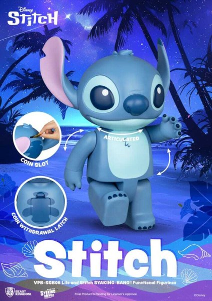 Lilo and Stitch Syaking Bang Stitch vinyl piggy bank 30 cm