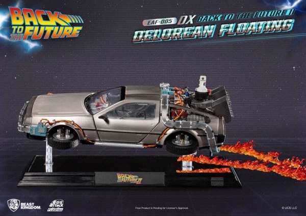 Back to the Future Statuette Egg Attack Floating Back to the Future II DeLorean Deluxe Version heo EU Exclusive 20 cm