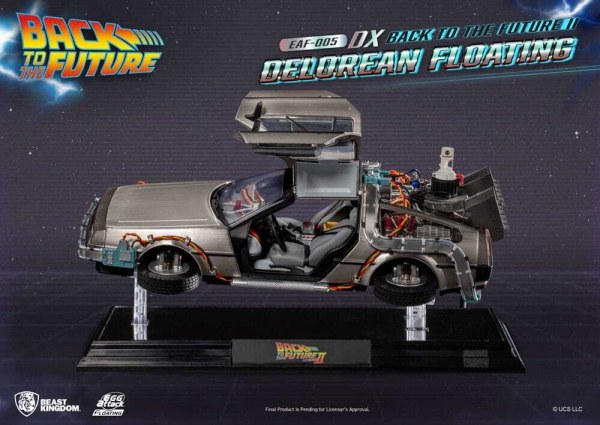 Back to the Future Statuette Egg Attack Floating Back to the Future II DeLorean Deluxe Version heo EU Exclusive 20 cm