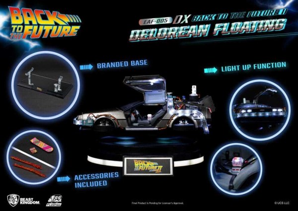 Back to the Future Statuette Egg Attack Floating Back to the Future II DeLorean Deluxe Version heo EU Exclusive 20 cm