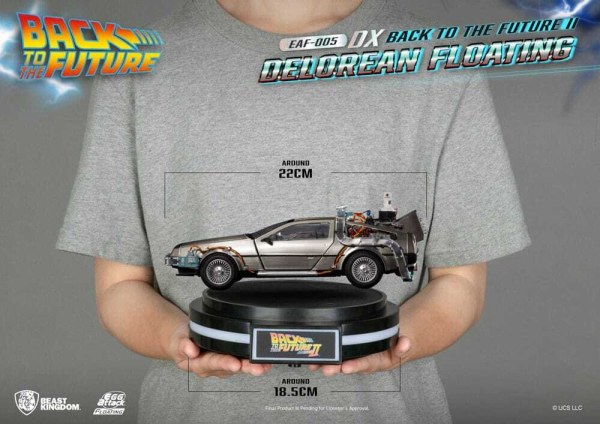 Back to the Future Statuette Egg Attack Floating Back to the Future II DeLorean Deluxe Version heo EU Exclusive 20 cm