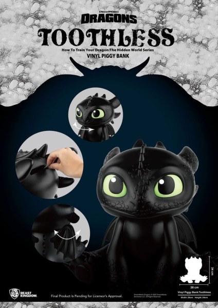 Dragons piggy bank Piggy Vinyl Toothless 30 cm