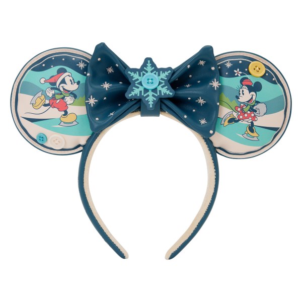MICKEY AND MINNIE HOLIDAY EAR HEADBAND - DISNEY LOUNGEFLY