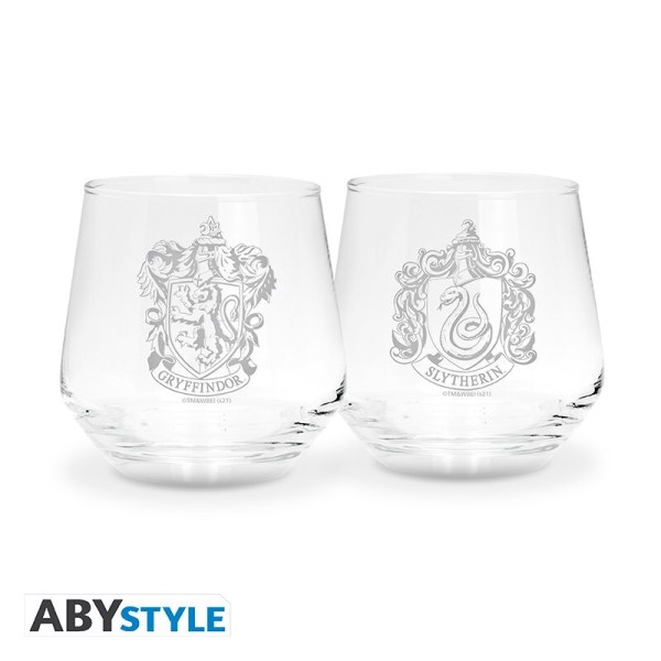 Set of 2 Gryffindor & Slytherin glasses - Harry Potter