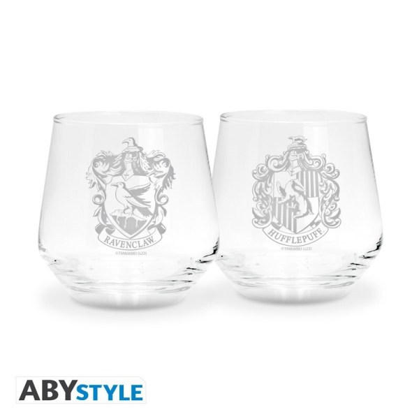 Set of 2 Ravenclaw & Hufflepuff glasses - Harry Potter