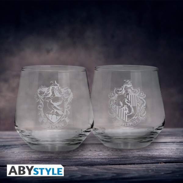 Set of 2 Ravenclaw & Hufflepuff glasses - Harry Potter