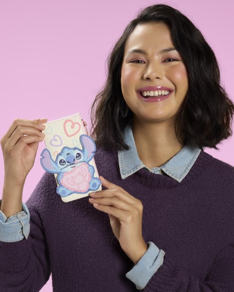 STITCH & ANGEL BE MINE LARGE CARD HOLDER - DISNEY LOUNGEFLY
