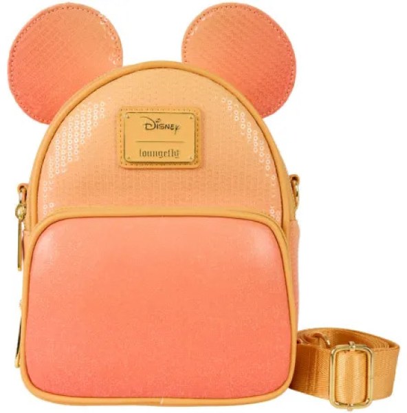 Mickey Mouse Glitter Sequin Convertible Mini Backpack & Crossbody Bag - DISNEY LOUNGEFLY