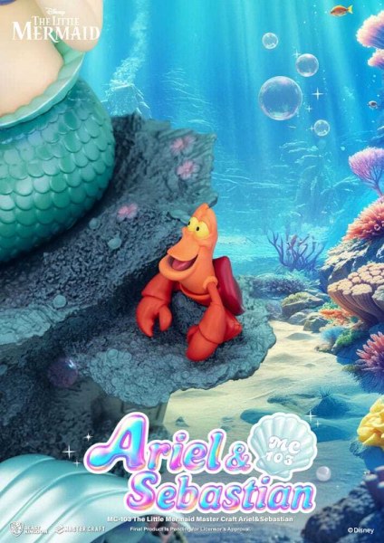 The Little Mermaid Master Craft Ariel & Sebastian figurine 42 cm - DISNEY MASTERCRAFT