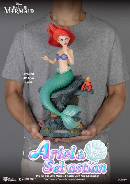 The Little Mermaid Master Craft Ariel & Sebastian figurine 42 cm - DISNEY MASTERCRAFT
