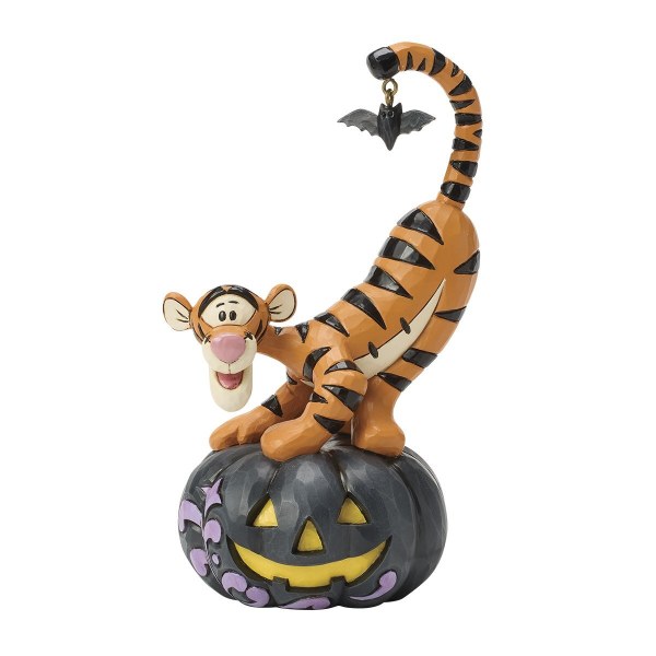 TIGGER ON JACK-O-LANTERN WITH BAT - DISNEY TRADITIONS