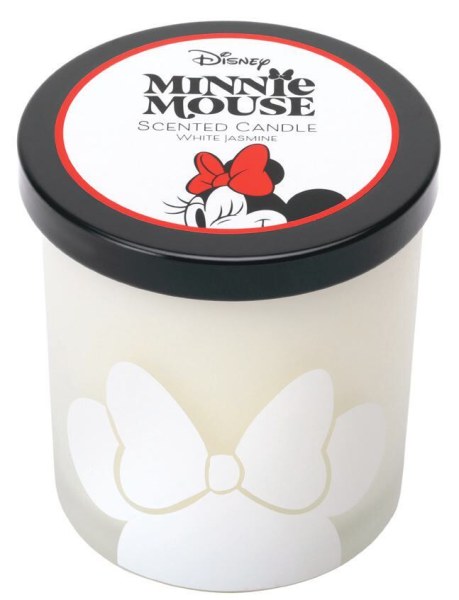 Disney Glass candle with lid, Minnie Mouse, White Jasmine