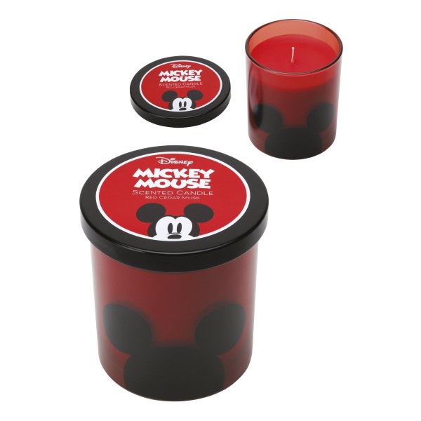 Disney Glass candle with lid, Mickey Mouse, Red Cedar Musk