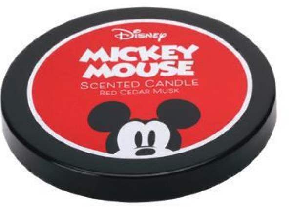 Disney Glass candle with lid, Mickey Mouse, Red Cedar Musk