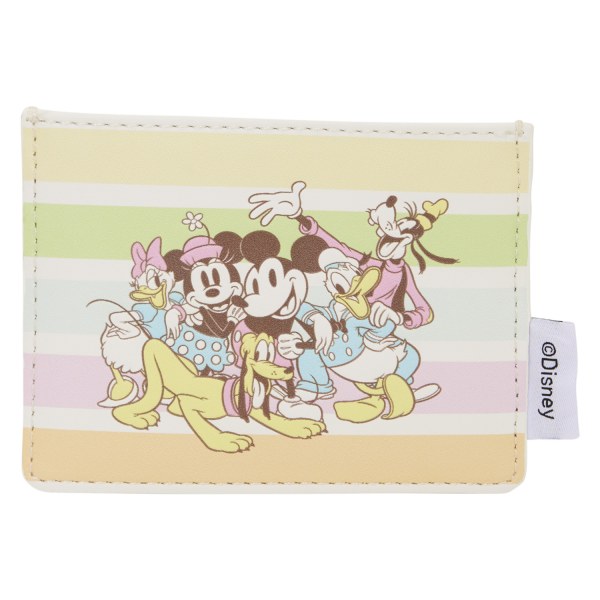 MICKEY AND FRIENDS RAINBOW STRIPES CARD HOLDER - DISNEY LOUNGEFLY