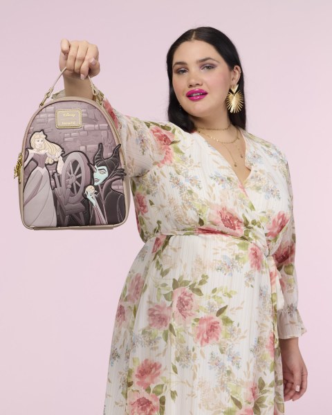 AURORA MALEFICIENT SPINNING WHEEL MINI BACKPACK- DISNEY LOUNGEFLY SLEEPING BEAUTY