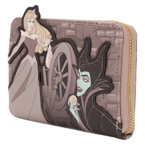 AURORA AND MALEFICIENT SPINNING WHEEL WALLET - DISNEY LOUNGEFLY SLEEPING BEAUTY