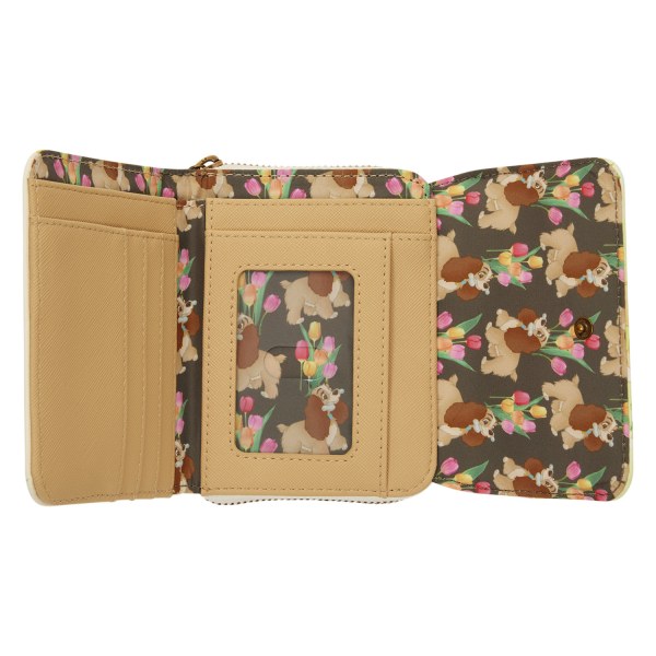 LADY PASTEL TULIP TRIFOLD WALLET - DISNEY LOUNGEFLY LADY AND THE TRAMP