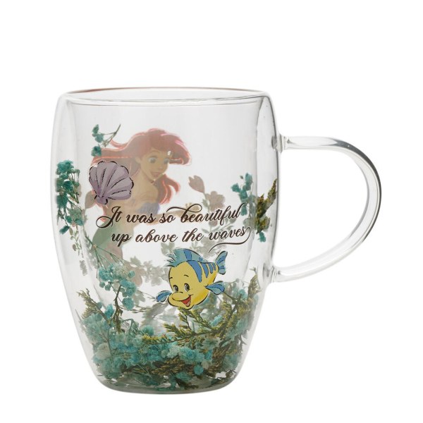 Ariel floral decorative glass mug - Disney Pastel Princess