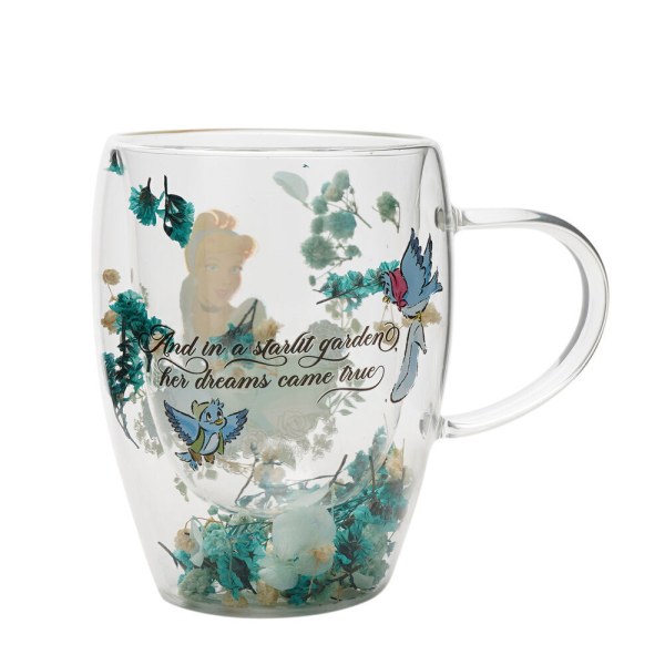 Disney Princess Cinderella floral decorative glass mug