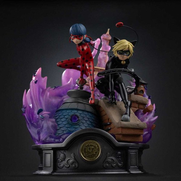 Deluxe Art Scale Lady Bug and Cat Noir Signed Edition 23 cm - Iron Studios Miraculous