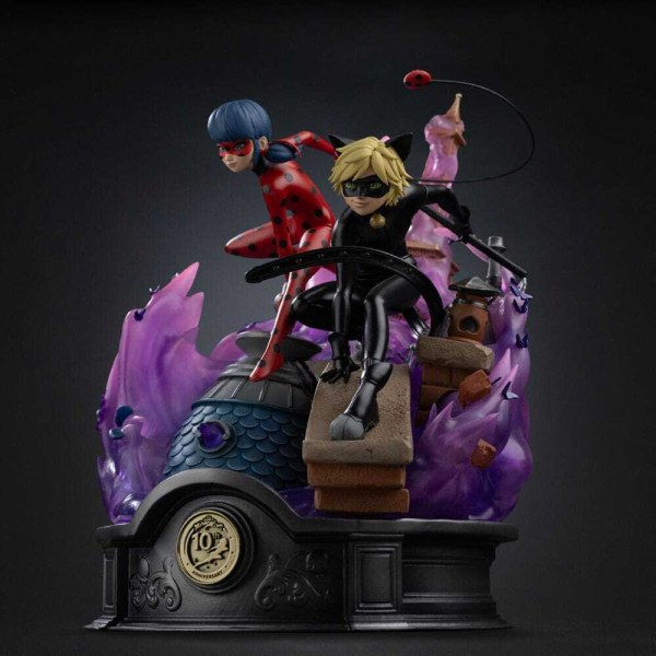 Deluxe Art Scale Lady Bug and Cat Noir Signed Edition 23 cm - Iron Studios Miraculous