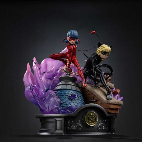 Deluxe Art Scale Lady Bug and Cat Noir Signed Edition 23 cm - Iron Studios Miraculous