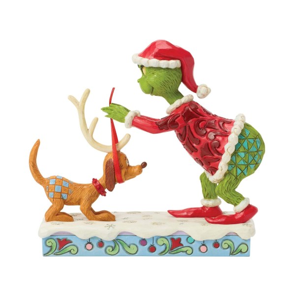 Grinch tying antlers - JIM SHORE GRINCH