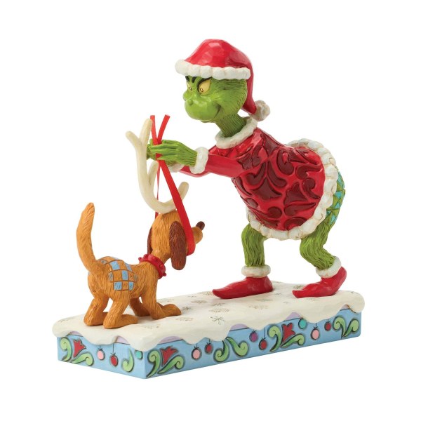 Grinch tying antlers - JIM SHORE GRINCH