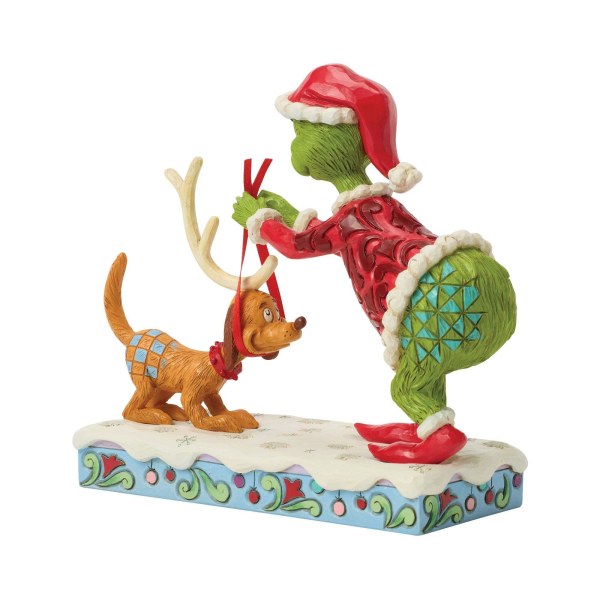 Grinch tying antlers - JIM SHORE GRINCH