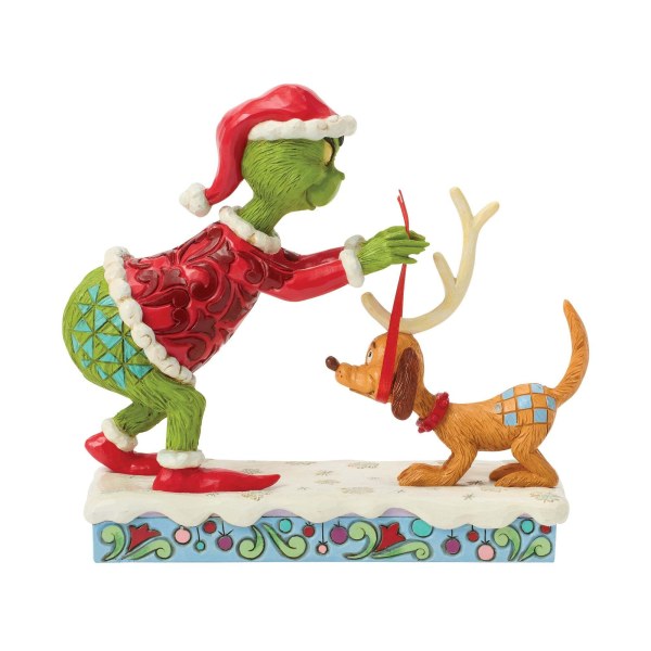 Grinch tying antlers - JIM SHORE GRINCH