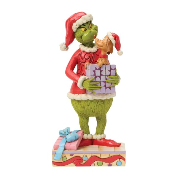 Grinch holding gift - JIM SHORE GRINCH