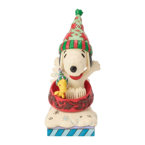SNOOPY AND WOODSTOCK DOG BOWL SLED - PEANUTS