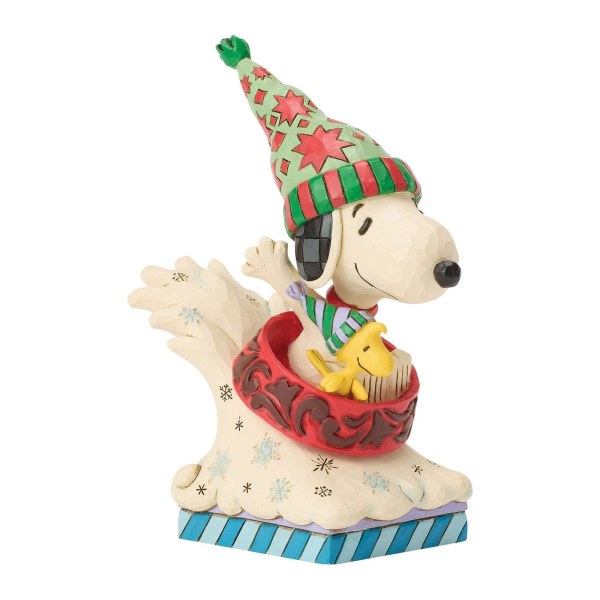 SNOOPY AND WOODSTOCK DOG BOWL SLED - PEANUTS