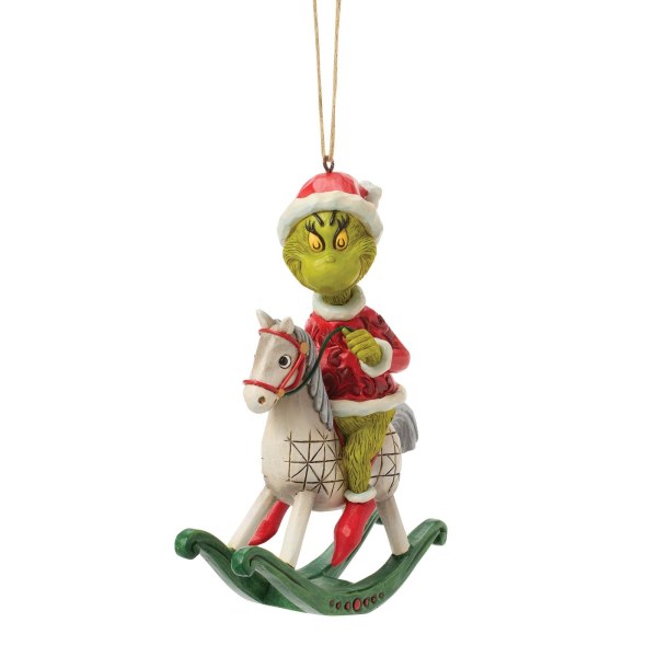 Grinch riding rocking horse hanging ornament - JIM SHORE GRINCH