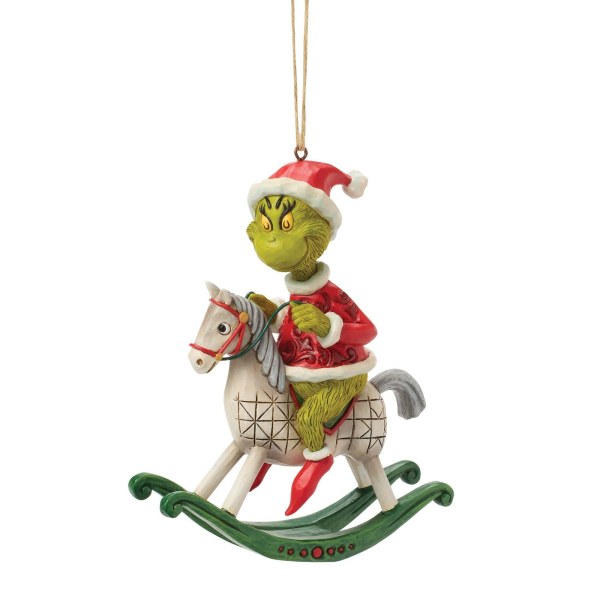 Grinch riding rocking horse hanging ornament - JIM SHORE GRINCH