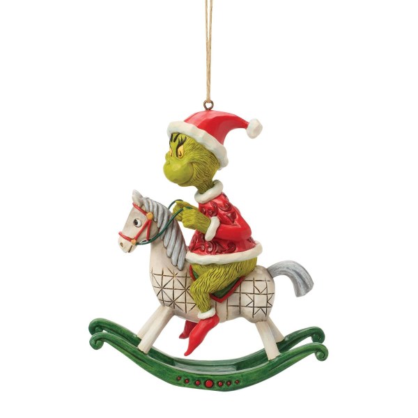 Grinch riding rocking horse hanging ornament - JIM SHORE GRINCH