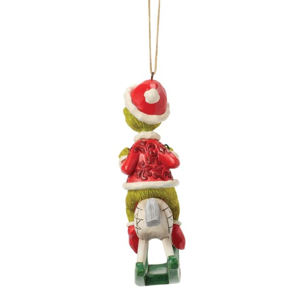 Grinch riding rocking horse hanging ornament - JIM SHORE GRINCH