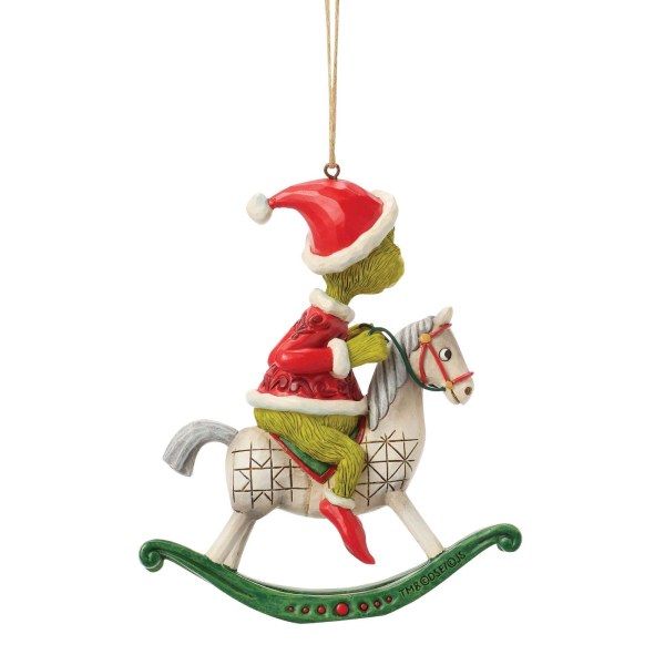 Grinch riding rocking horse hanging ornament - JIM SHORE GRINCH