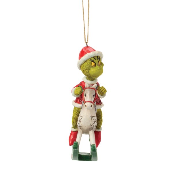 Grinch riding rocking horse hanging ornament - JIM SHORE GRINCH