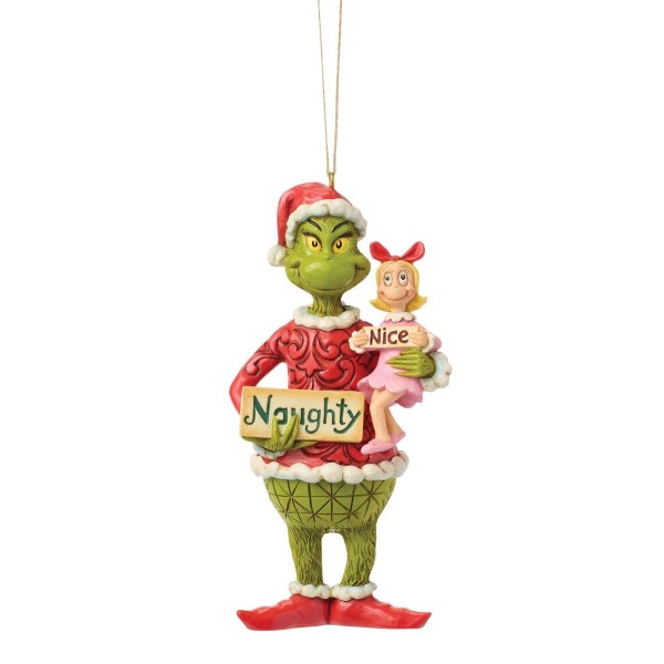 Ginch and Cindy lou sign hanging ornament - JIM SHORE GRINCH