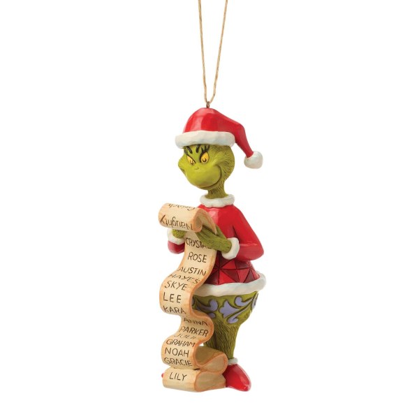 Grinch list hanging ornament - JIM SHORE GRINCH