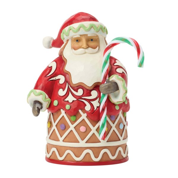 Gingerbread santa with candy cane pint size - Heartwood Creek