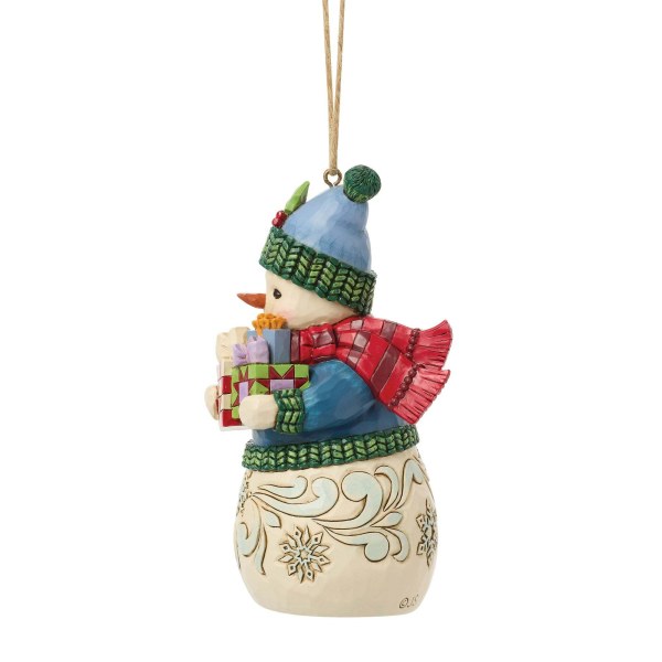 Snowman with gifts hanging ornament - Heartwood Creek