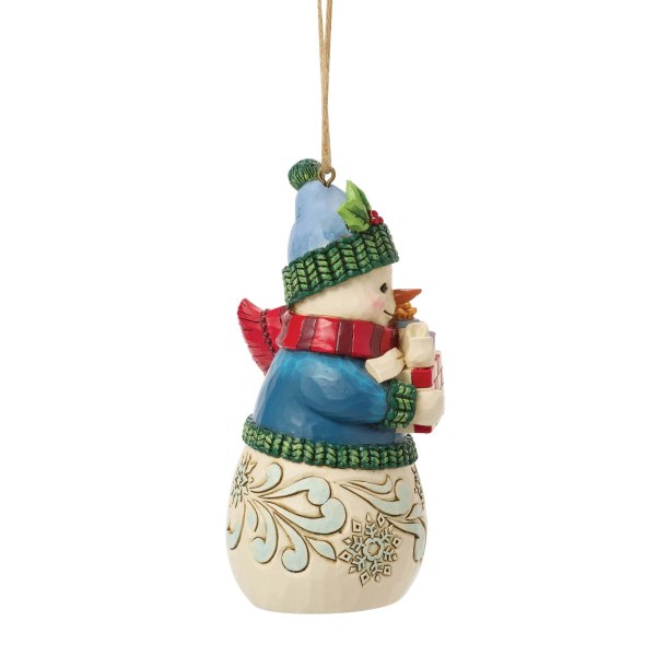 Snowman with gifts hanging ornament - Heartwood Creek