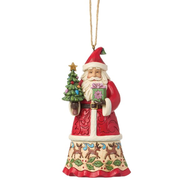 Santa with gifts hanging ornament - Heartwood Creek
