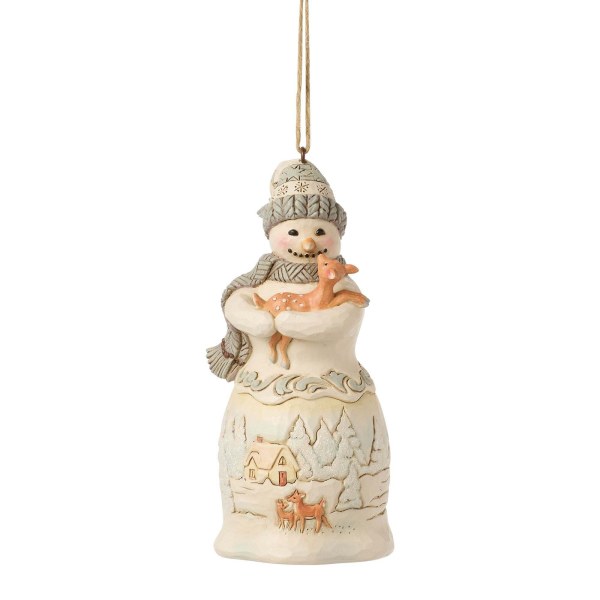 WhiteWoodland Snowman hanging ornament - Heartwood Creek
